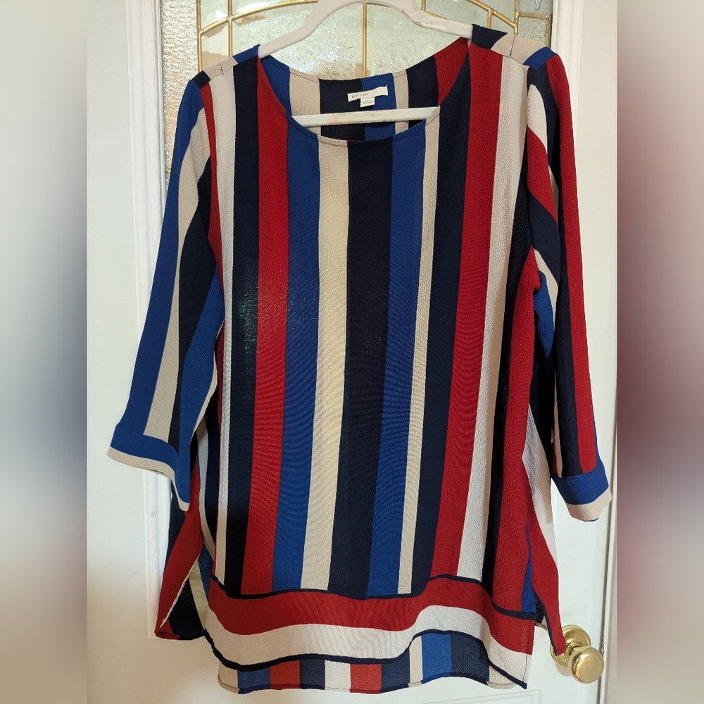 Est 1846 Boxy 3/4 Sleeve Blouse Size XL